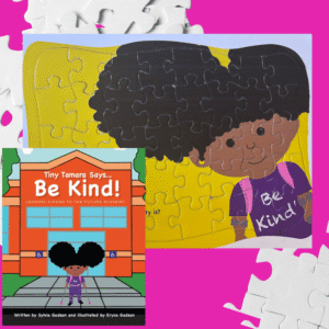Puzzle and book titled "Be Kind.